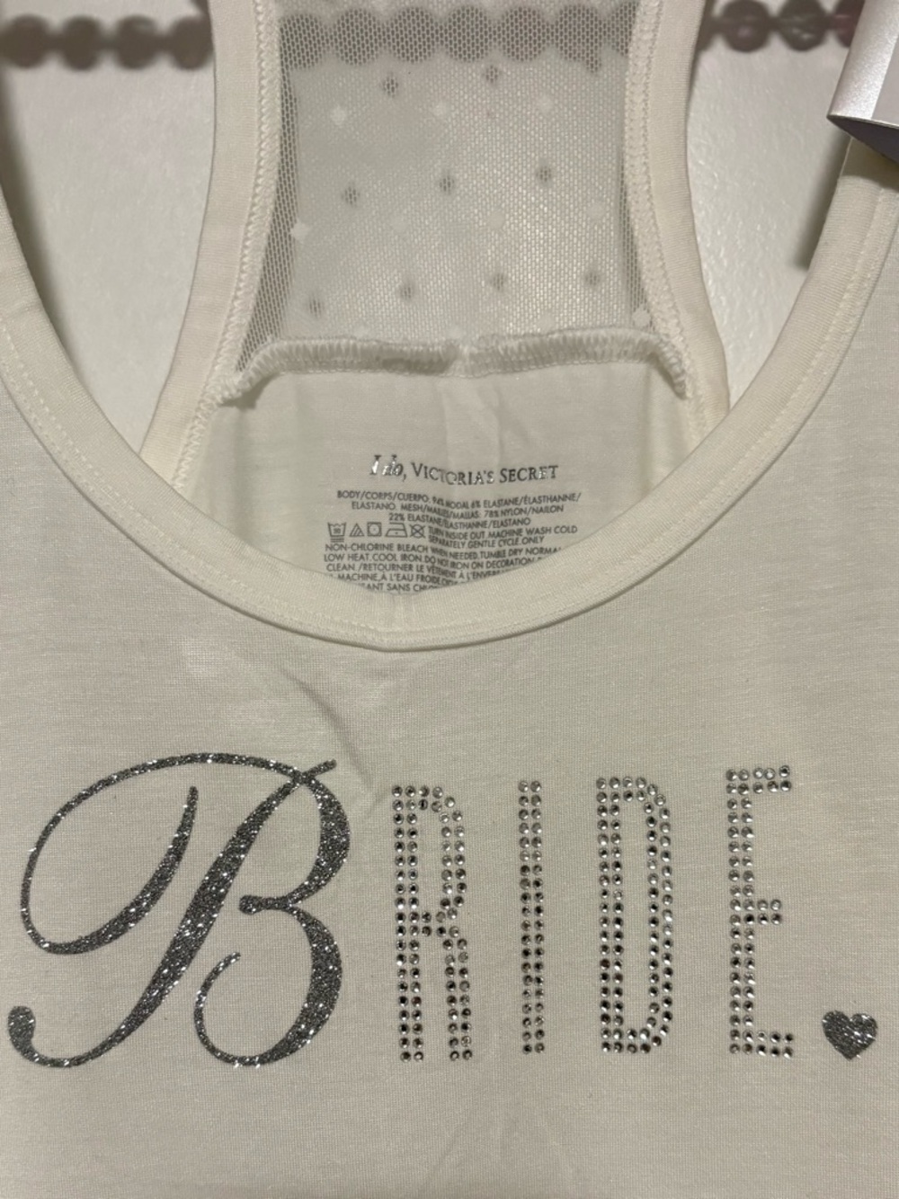 Victoria's Secret “I Do” White 'Bride' Rhinestone Racerback Tank